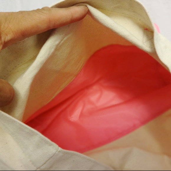 VICTORIA'S SECRET Canvas Pink Tote Bag - Picture 6 of 6